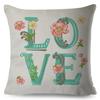 Nordic Style Love Heart Letter Pillowcase Decor Flower Printed Pillow Case for Home Car Sofa Polyester Cushion Cover X
