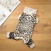 Pet Dogs Clothing Classic Leopard Print Four Legged Jumpsuit Gold Velvet Autumn Winter Warm Anti Shedding Pajamas Party Dress Up