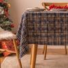 Christmas Snowflake Plaid Tablecloth Rectangular Decorative Fabric Table Cover Dining Coffee