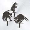 Cute Raccoon Metal Garden Stake Black Raccoon Silhouette Decorative Yard Art for Garden Lawn Pathway Decor Gift for Nature Wildlife Lovers