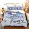 Snoopy Duvet Cover Set Snoopy Bedding Set Luxury Cover 3-Piece Polyester Christmas Decorations Cute Printed Cartoon Home