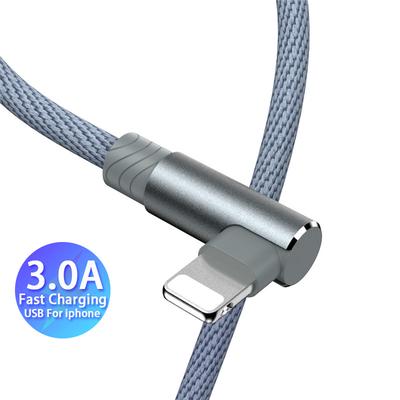 1 2 3 m 90 laipsnių USB duomenų įkroviklio laidas, skirtas iPhone Xs Max Xr X 11 8 7 6 6S Plus 5 5S iPad laidas, kilmė Mobilusis telefonas ilgas trumpas