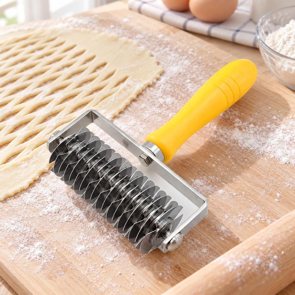 Rotating Pastry Tool with Rubber Handle Versatile Handheld Roller