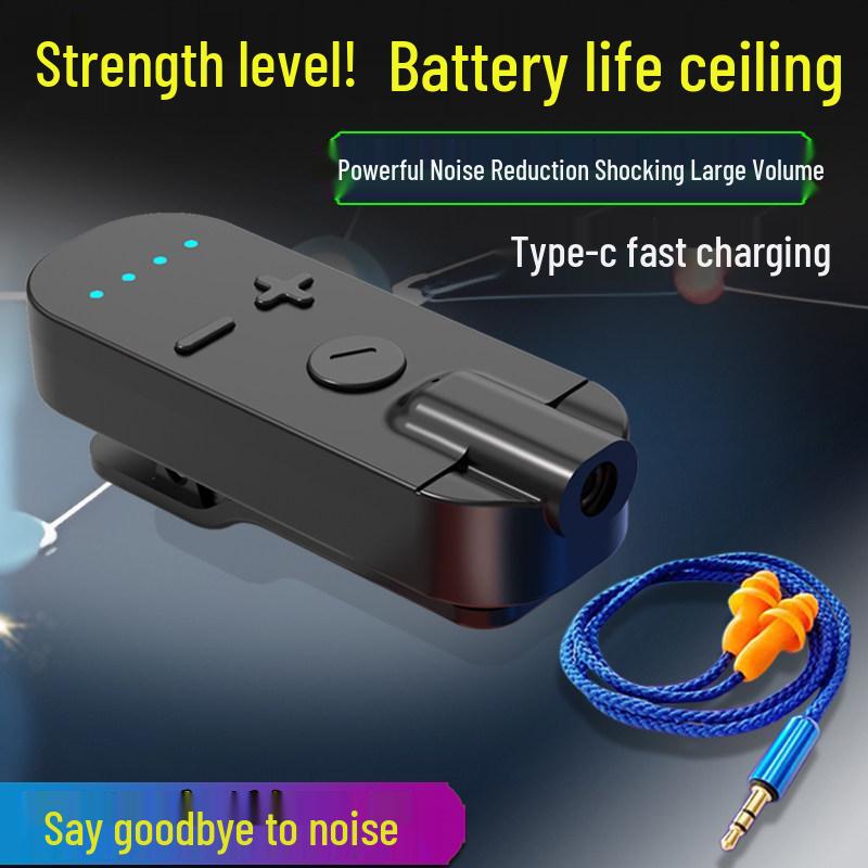 Universal Clip-On Bluetooth Headphone Receiver with Extended Battery, High-Quality Sound, Noise Reduction, and HD Calls
