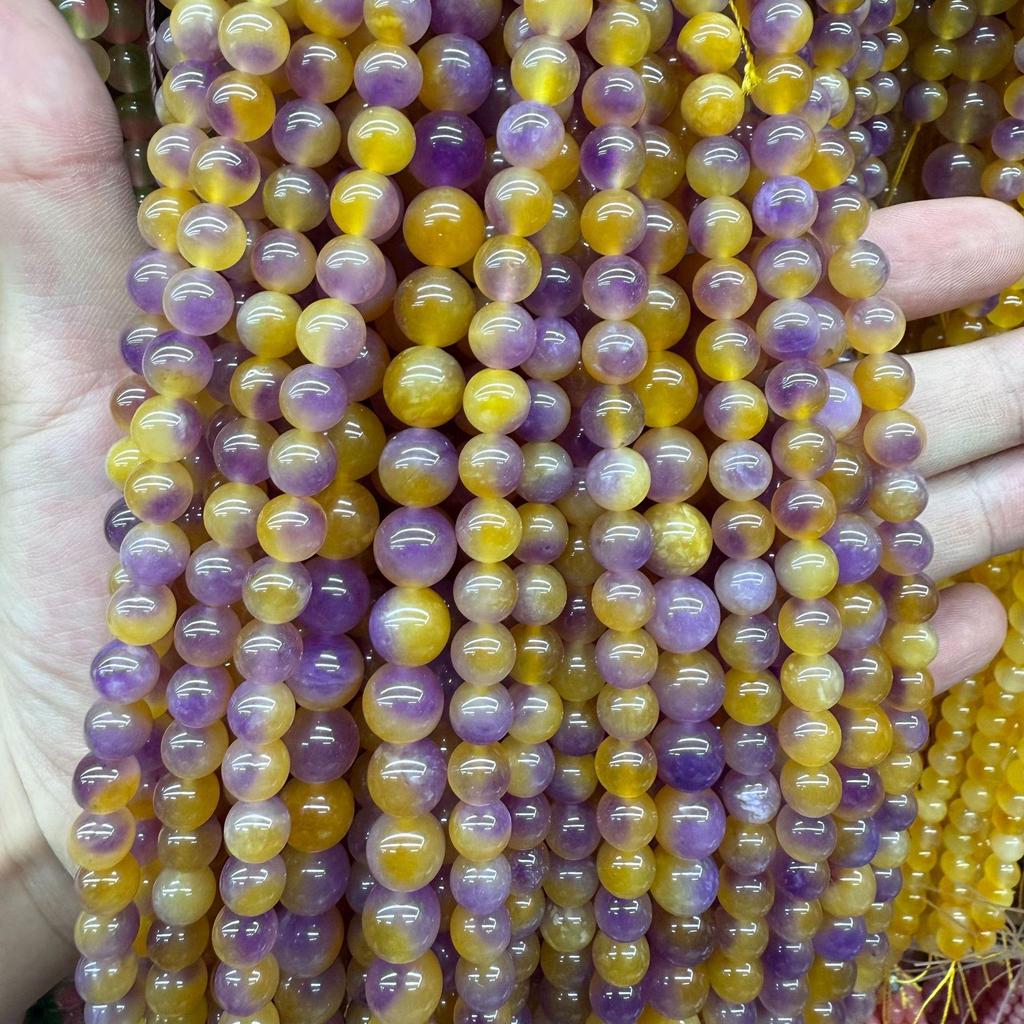 Natural Two-Tone Chalcedony Flower Beads for Handmade Jewelry
