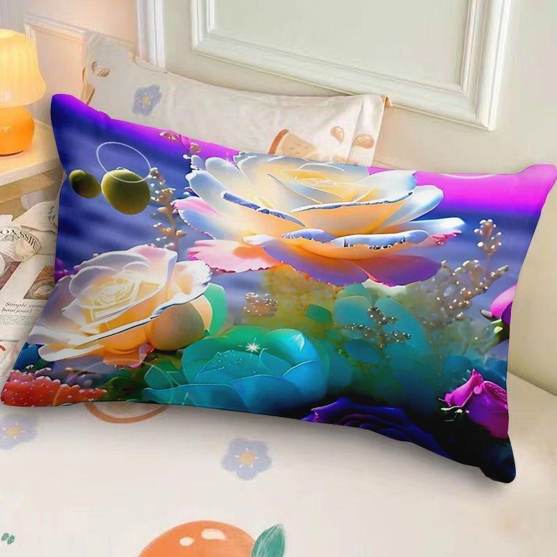 Rose Sofa Rectangular Throw Pillow Light Luxury Retro Living Room Cushion Cover Bay Window Throw Pillow