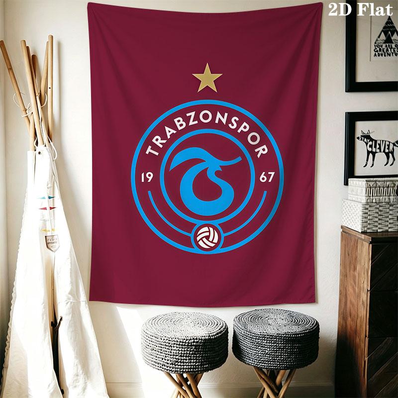 Trabzonspor logo Wall Hanging Printed Fabric Blanket Decorative Tapestries for Bedroom Living Room Home Decor