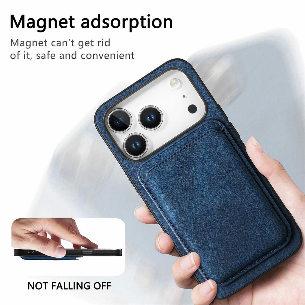 For iPhone 17 Pro Case Retro Leather + TPU Phone Cover with Detachable Card Slot