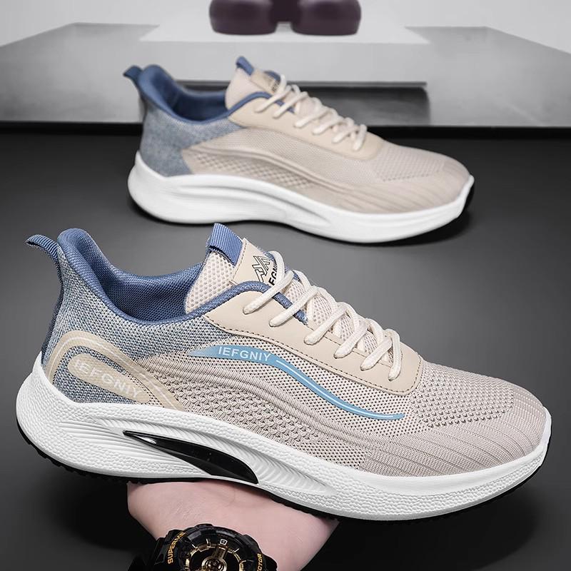 2025 Men's Black Breathable Mesh Running Shoes - Odor-Resistant Casual Lightweight Sneakers