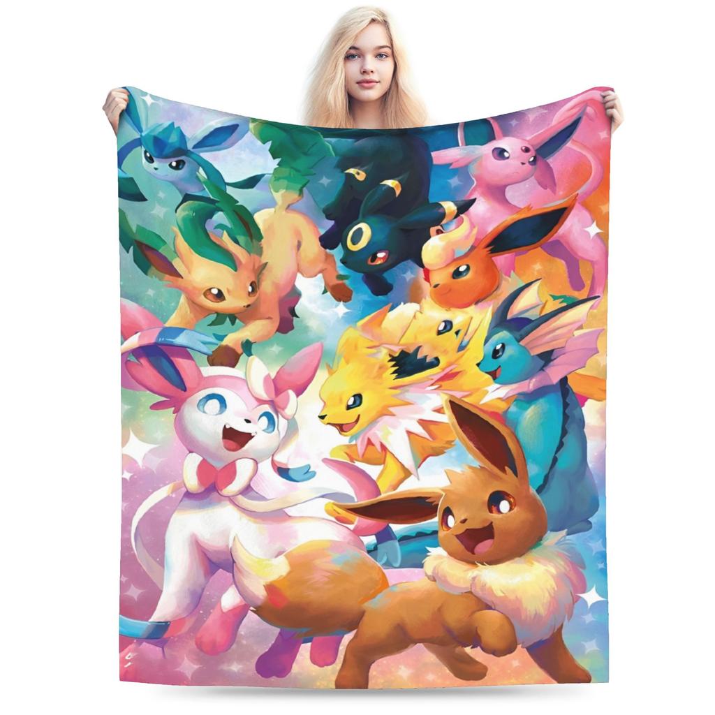 Japanischer Anime Pikachu Einfache Super Warme Decke Pokemon Plüsch Überwurfdecke Neuheit Sofa Stuhl Flanell Bettdecke Bettbezug