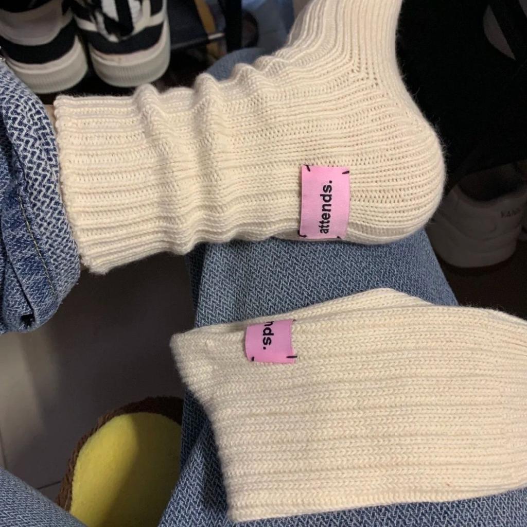 Fashion Crestar Women Middle Tube Socks Lady girls Cute Pink Label Solid Color Spring Autumn Winter Warm Socks Soft Home Mid-tube Cotton