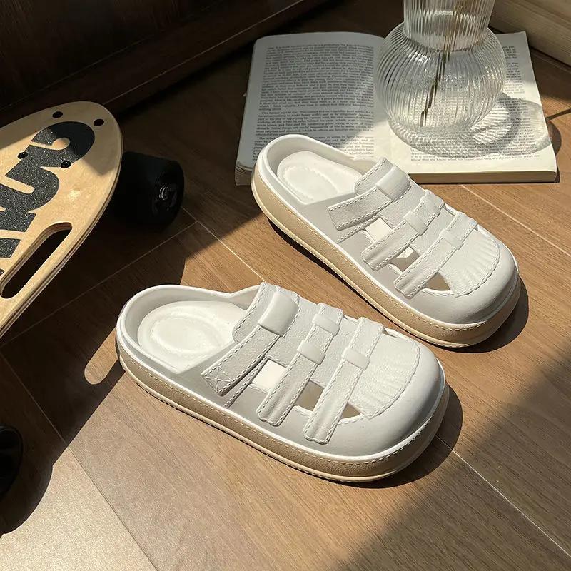 Fashion Indoor Woman Slippers Home Mules Shoes for Women Thick Outside Slides Ins Rubber Sandals Footwear New Style Pvc Trend W H Sandal
