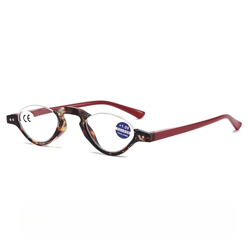 Stylish Half-Frame Blue Light Blocking Presbyopia Glasses Retro Men'S & Women'S Versatile Small-Frame Comfort Reading Glasses