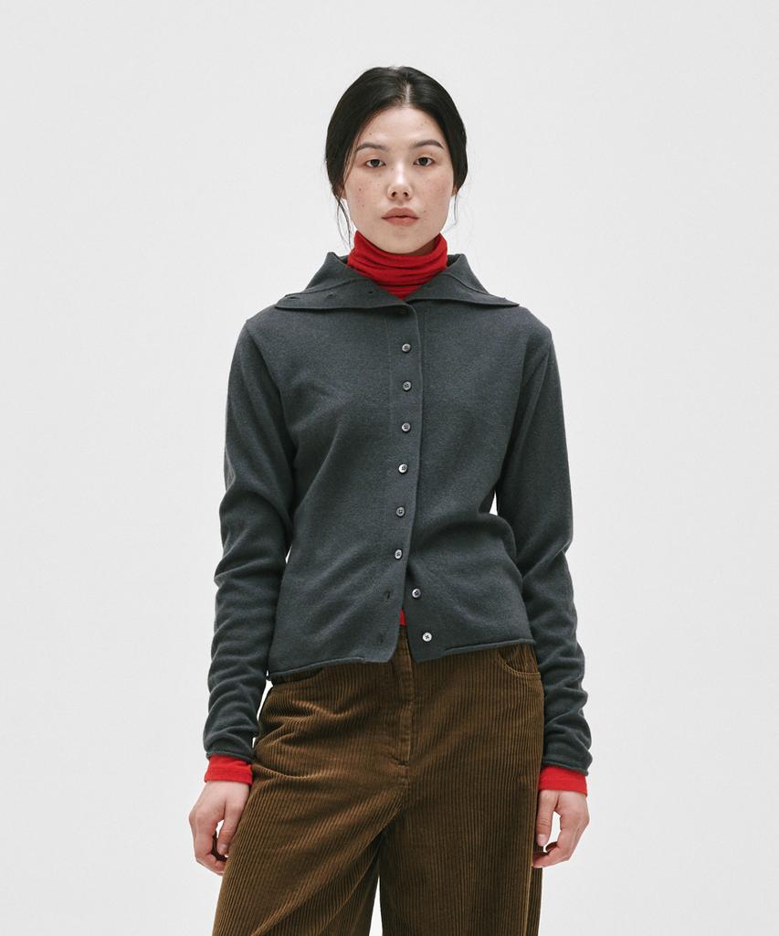 Yuleuteu Cashmere Wool Highneck Cardigan_6Color