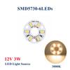 10pcs LED Light Board 3W Warm White 12V Dia 32MM SMD 5730 Lamp Bead Plate For DIY Bulb Circular Transformation Light Source