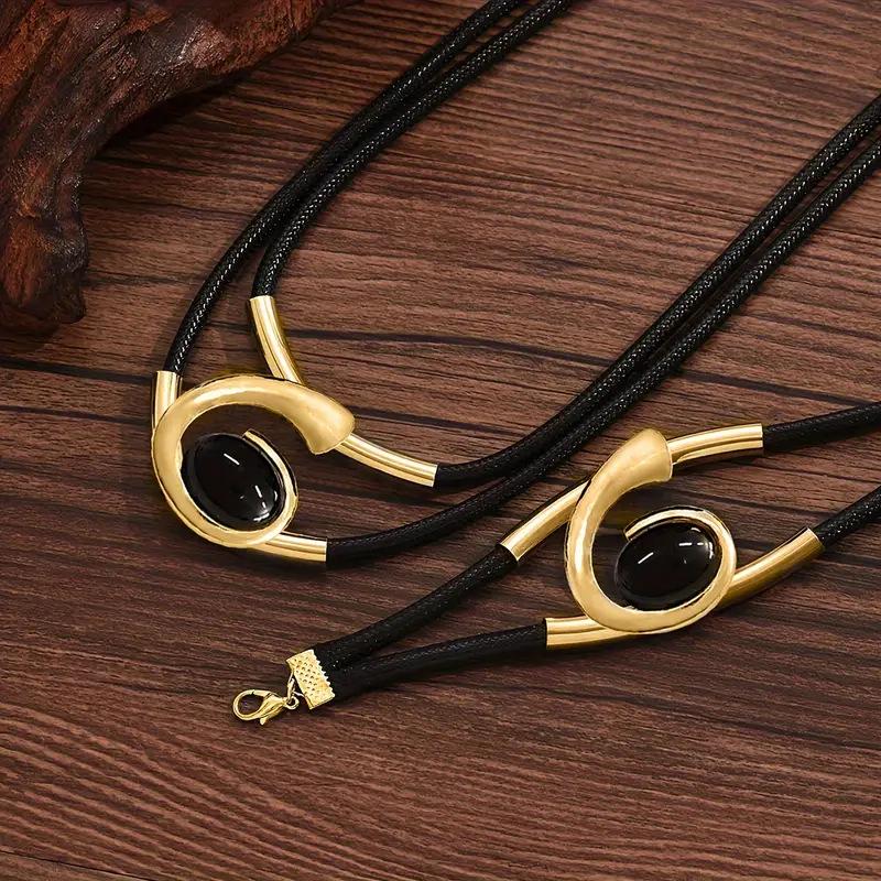 Böhmisches Spiral-Acryl-Edelstein-Schmuckset: Halskette & Armband Kombi