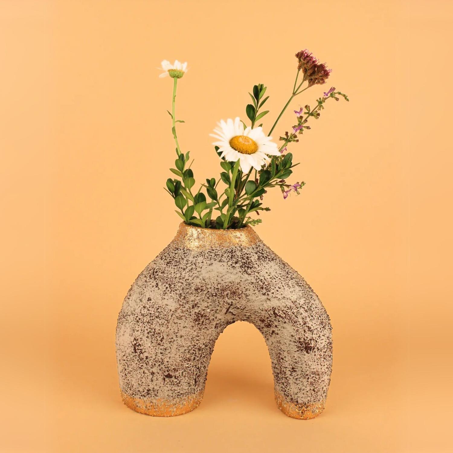 

Moleter Vazo Gri Kahverengi Gold 23 cm золотий