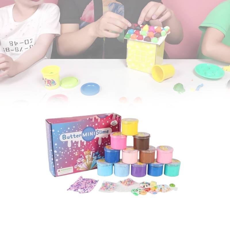 12 Piece Colorful Slime Cotton Mud Set For Kids Creative Diy Fun Activities