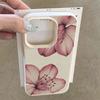 Coque de téléphone à motif de fleurs roses, texture litchi, pour iPhone 17 16 15 Pro Max 14 13 12 11 Pro 15 Plus 17 Air, Couvercle en Silicone