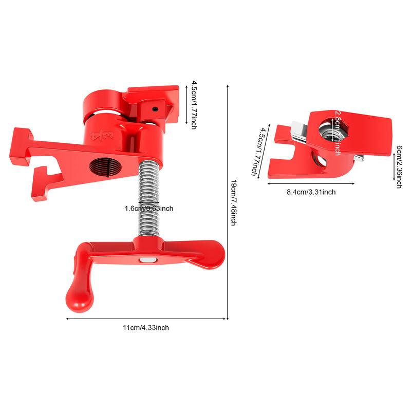 3/4 Inch Heavy Duty Pipe Clamp Set 4PCS Wood Gluing Clamps Quick Release Spring Lever for Cabinet Woodworking Professional Tool