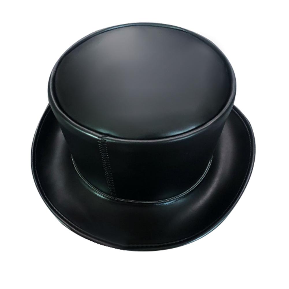 European Medieval Knight Retro Hat Steampunk PU Leather Dome Unisex for Cosplay Props Essential чёрный