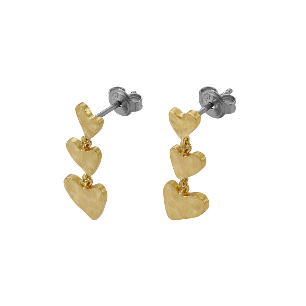 Skagen Women's ANJA HEARTS Gold-Tone Brass Drop Earrings, SKJ5011710