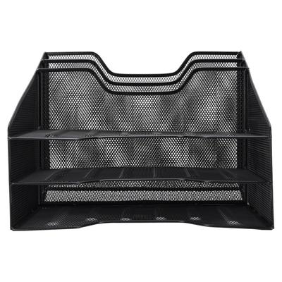 3 Etagen Papierablage Metallgitter Schreibtisch Organizer Sortierer Briefablage Dokumentenaufbewahrungsregal Büro