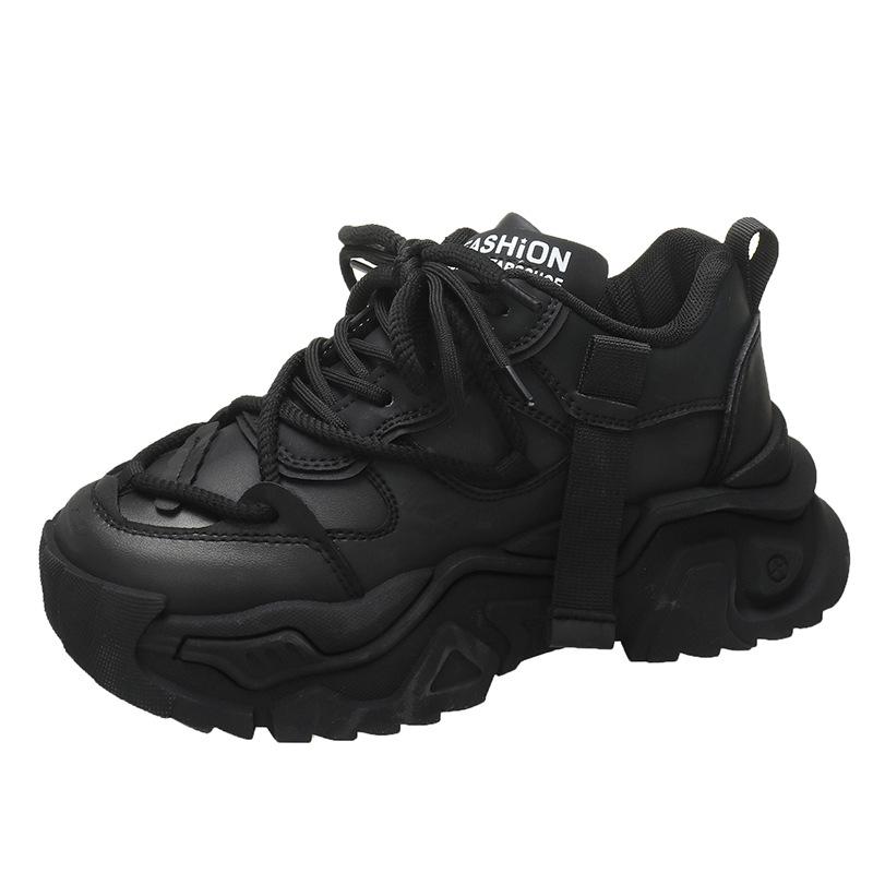 Leather Brown Platform Sneakers Women Winter Sports Shoes Woman Slip On Casual 2025 Thick Sole Outdoors Walking Shoes