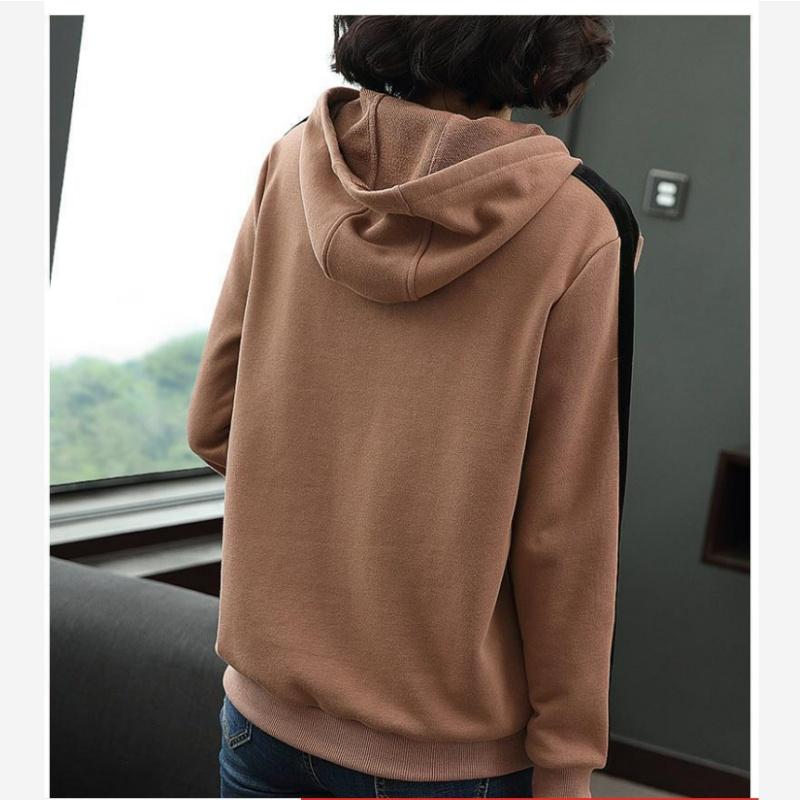 Sweater Women's Spring and Autumn Models Women's Casual Fashion Large Size Hooded Loose Simple Long-sleeved Jacket Trend