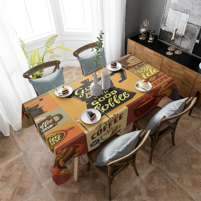 Newspaper English Letters Retro Waterproof Tablecloth Wedding Decor Table Runner Coffee Dinning Decor Table Cover