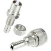 Motoforti Fuel Connector Male and Nut,for Tohatsu,Metal,Silver Tone