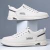 Fashion Men Shoes Leather Casual Sneakers Breathable Walking Slip On Platform Shoes Male Flats Rubber Sole Shoes