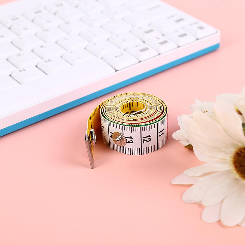 150cm Doubleside Inches/cm Soft Tailor's Tape with Snap Fasteners Body Three-dimension Measuring Ruler Needlework Sewing Tool