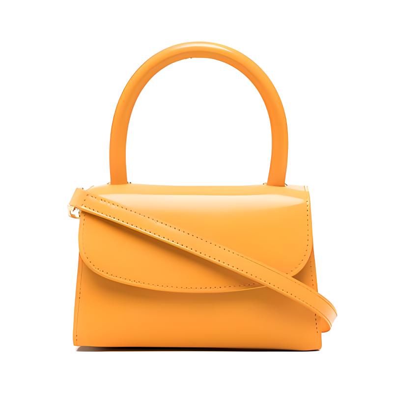 

Новая маленькая квадратная сумка By Far из коровьей кожи, сумка на плечо, сумка через плечо, мини-сумка женская оранжевая 22CRMINASNFWSMASNF 17.0*6.1*9.9CM