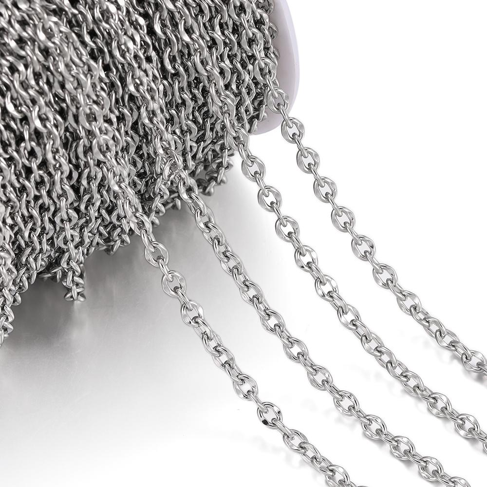 

1Meter/Pack 5/6mm Stainless Steel Flat Big Hole Chains for DIY Necklace Making Jewelry Making Findings Bracelet Supplies