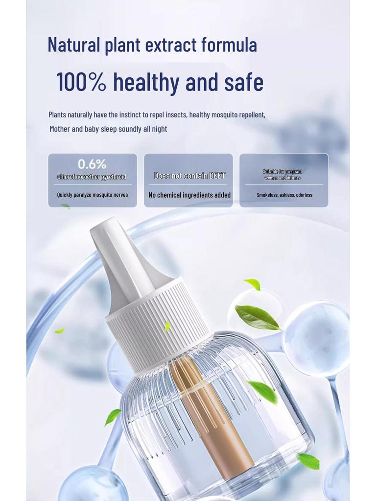 Electric Mosquito Repellent Liquid for Home - Safe for Pregnant Women & Infants, Plug-in Refill