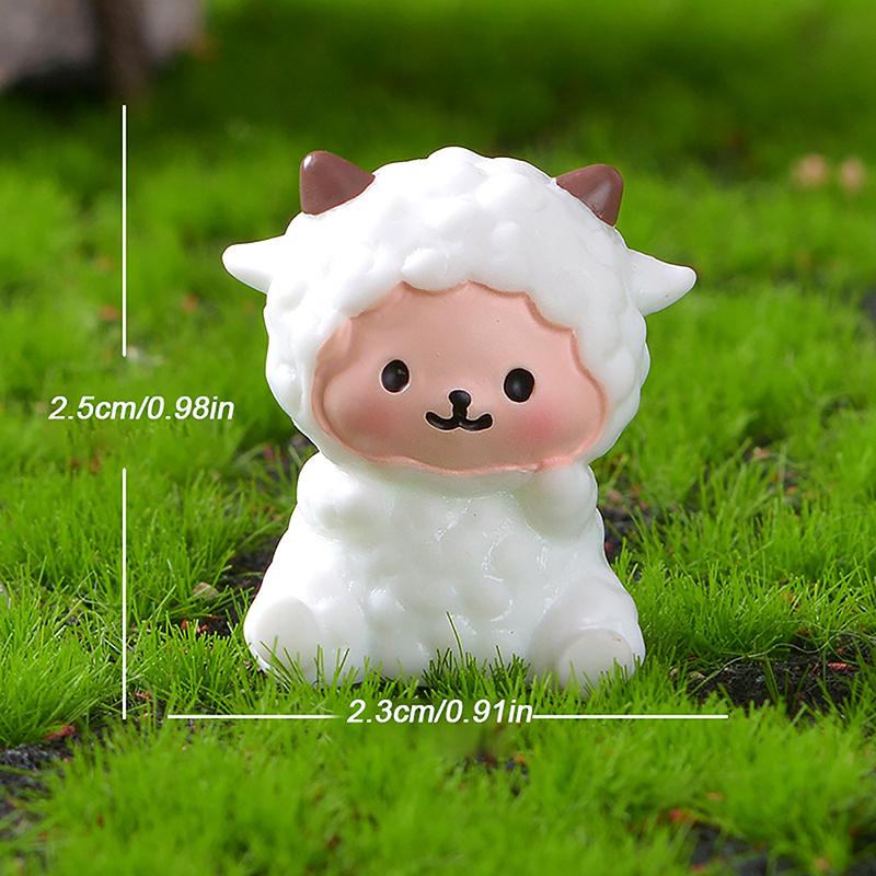 

Милый мультфильм овечка микро ландшафтный орнамент фигурки ягненка миниатюры украшения для домашнего стола кукольный домик реквизит аксессуары подарок