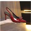 2025 New Slim Pointed-toe Fashion Bow Wedding Women's Shoes, Revealing and Sexy Office Lady Sandals and High Heels Zapatos