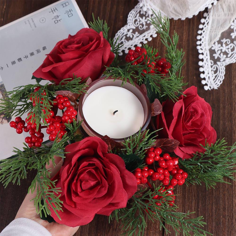 Romantic Candle Rings 30CM Candlestick Wreath Christmas Candle Wreath  Christmas Decor
