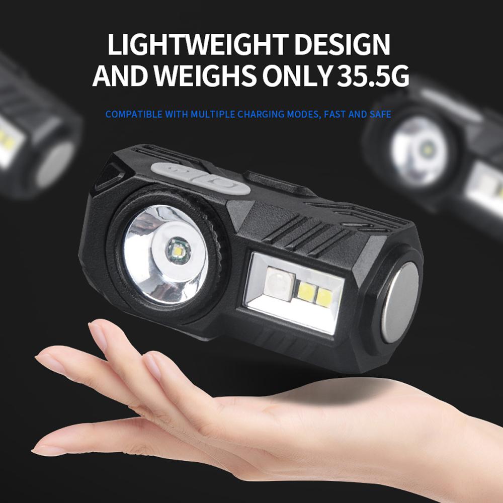 LED Headlamp Flashlight Rechargeable High Brightness Headlight Portable Clip-on Cap Light with 9