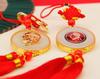Mao Zedong Gold Inlaid Jade Tassel Medal Pendant: Chairman Mao Car Ornament Souvenir