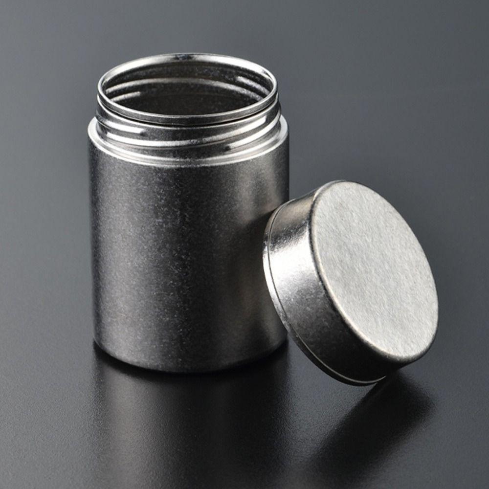 Portable Pure Titanium Tea Tin Large Capacity 260ml Sealed Tea Can Moisture-proof Storage Box for Home&Travel argento