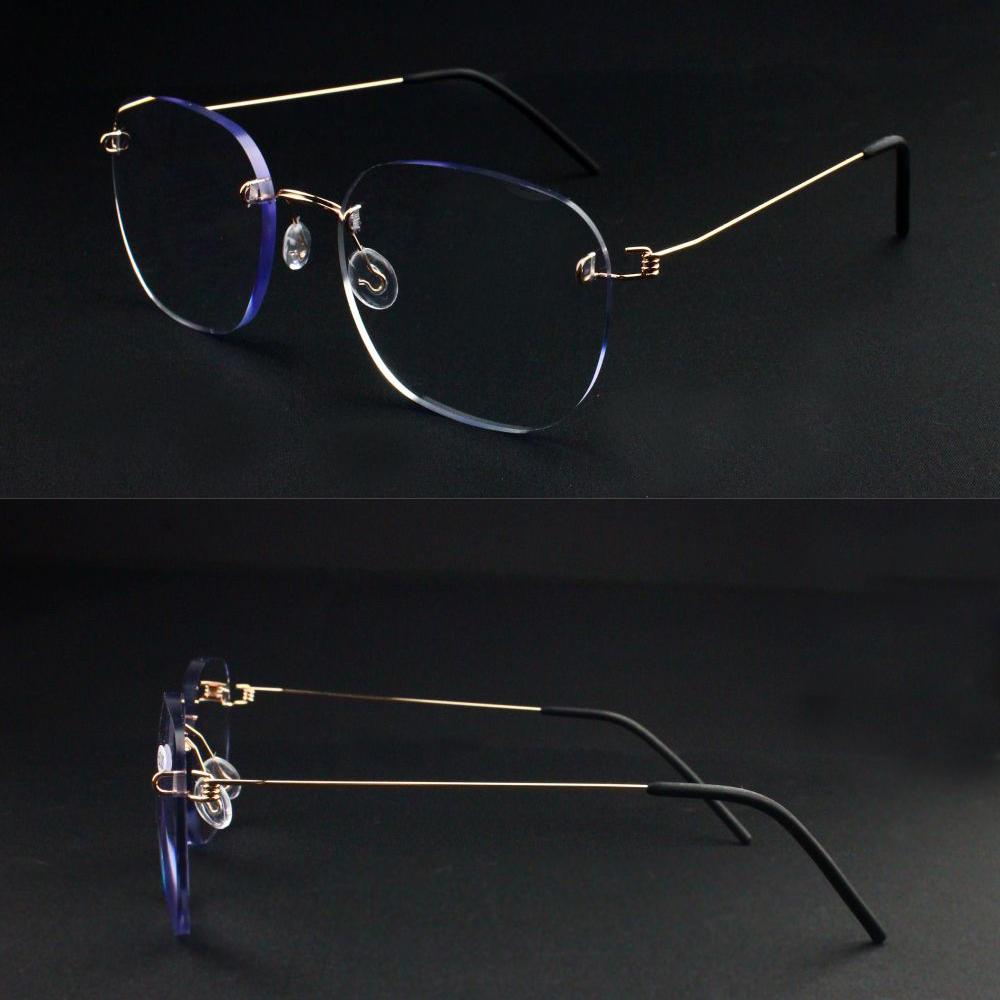 Blaulicht Lesebrille Für Männer Und Frauen Mode Business Brille Randlos Metall Extra Groß Silber +1 1.5 2 2.5 3 3.5