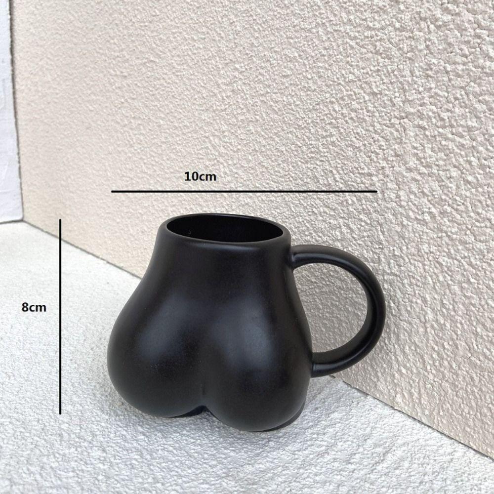 Přenosný Keramický Hrneček na Tvarování Zadku a Těla Porcelánový Přenosný Hrneček na Kávu Nádobí na Pití Kreativní 3D Hrneček na Vodu Domácnost