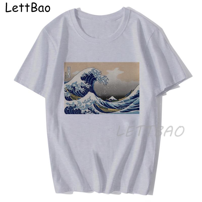 The Great Wave Off Kanagawa By Katsushika Hokusai Reproduction Print Graphic Tees Women Cotton T Shirt