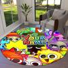 Colorful Creatures Custom Name Round Area Rug Carpet Rug For Living Room Bedroom Sofa Playroom Decor Nonslip Floor Mat