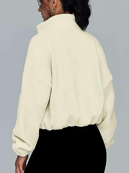 2025 European & American Women's Fleece-Lined Stand-Up Collar Sports Jacket