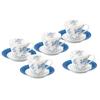 Laura Ashley Summer Rose Tea Set (8.5cm Diameter Coffee Cups & 15cm Diameter Saucers) - Set of 5. Stylish Rose-patterned Tea Set with Antique Floral