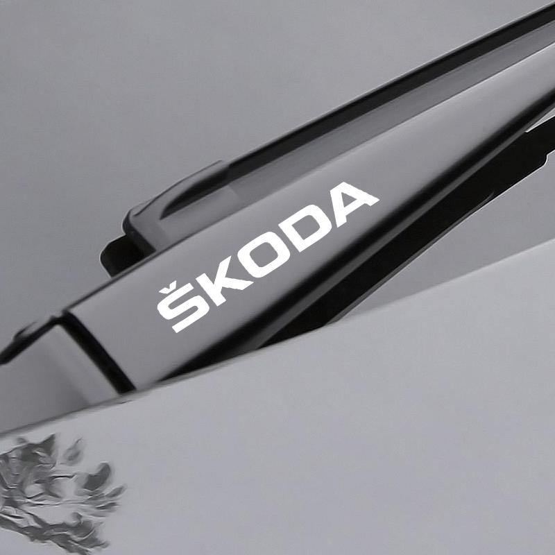 4Pcs Car Door Handle Stickers Tire Rear View Mirror Decals For Skoda Octavia Superb Rapid Kodiaq Karoq Fabia Kamiq Roomster Citigo