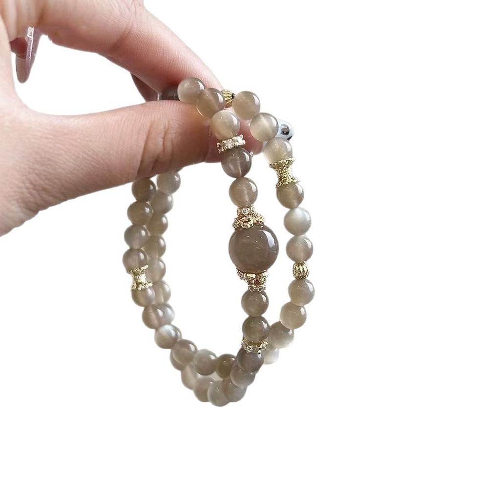 DJ Jewelry Crystal bracelet for women, natural labradorite milk tea moonstone bracelet, gentle temperament, gift for girlfriend